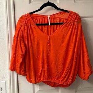 Free People Orange Blouse